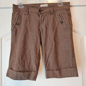 Aeropostale Bermuda Shorts Size 1/2 Brown Herringbone Y2K Vintage